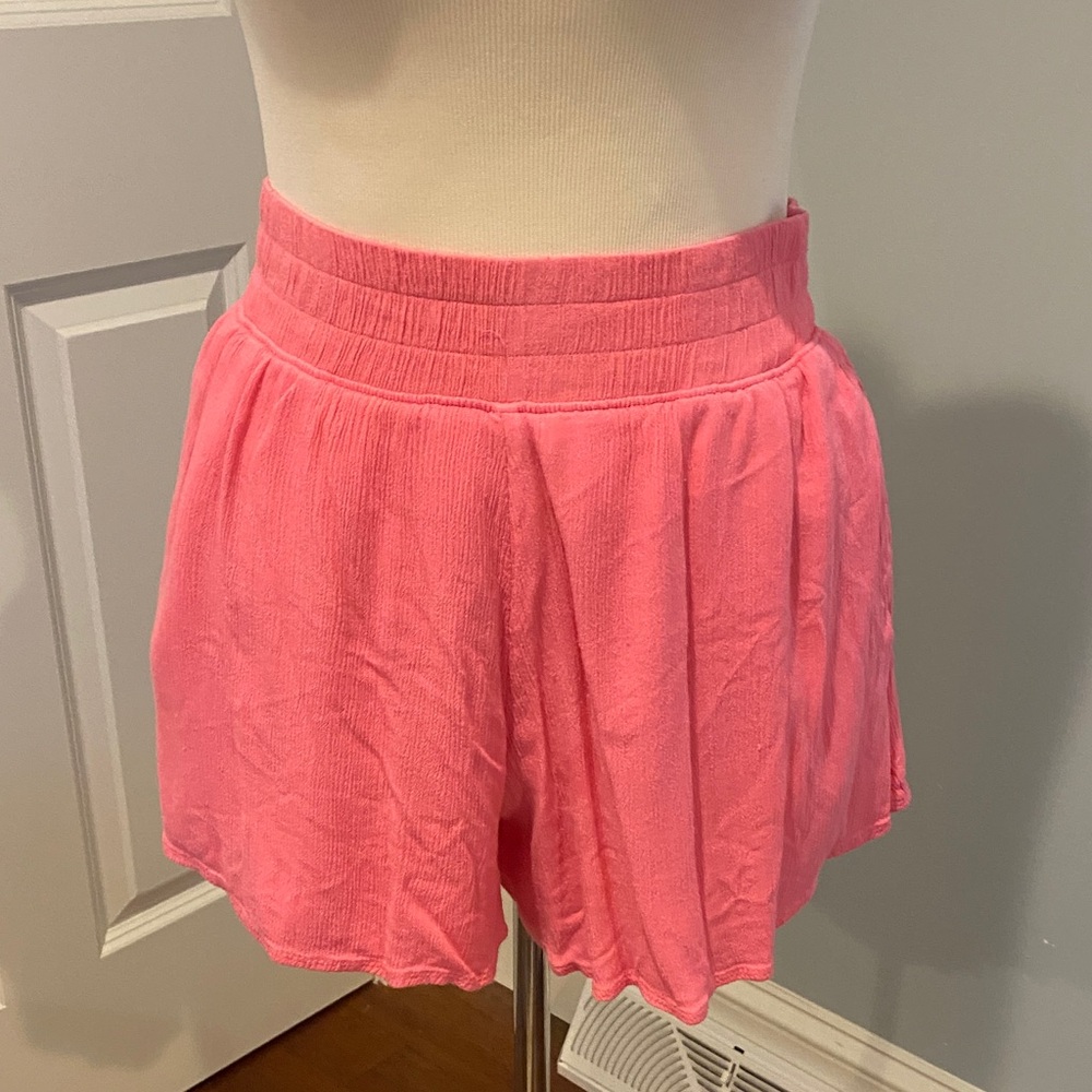 Hollister High Waist Women's Shorts in Bright Pink
